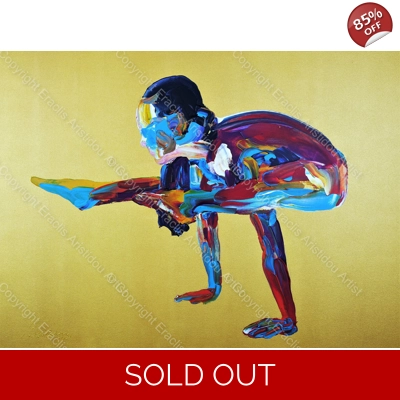 SOLD Firefly Yoga Pose 890 Acrylic on Stretched 3D Gallery Canvas.